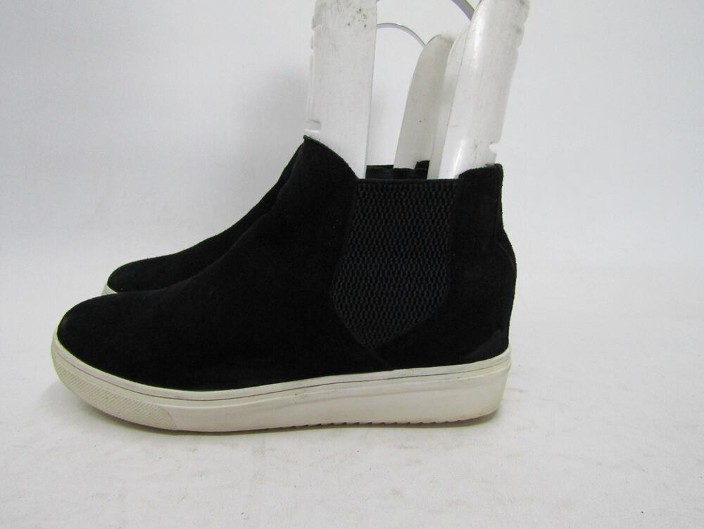Steve Madden Womens Size 8M Black Suede Chelsea Wedge Ankle Fashion Boots Bootie